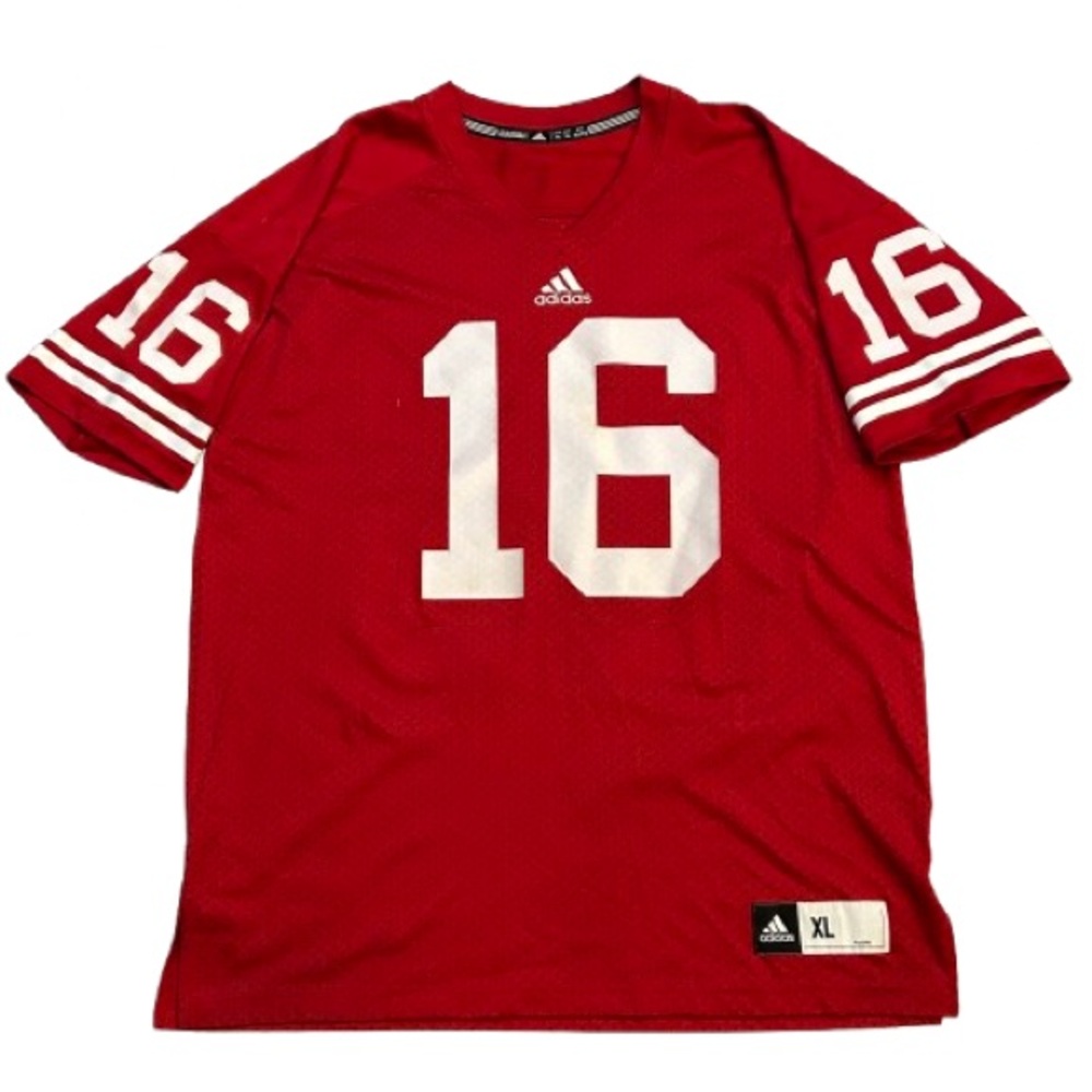 Adidas Men’s Russell Wilson Wisconsin Badgers #16 Red College Jersey Size XL